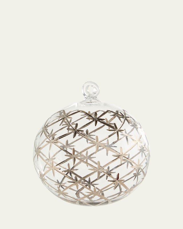Clear Platinum Deco Christmas Ornament